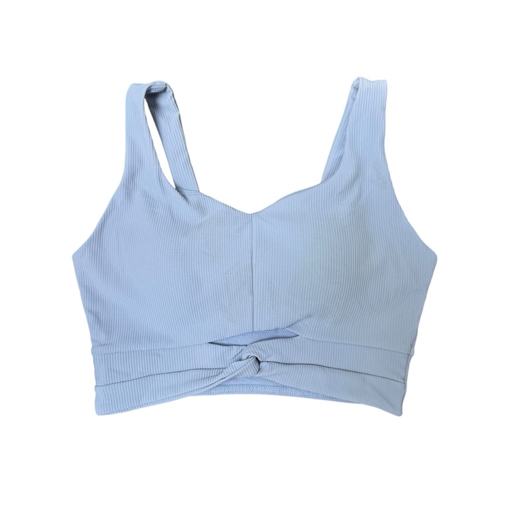 Keep Light Blue Ribbed X-small Cropped Workout Tank